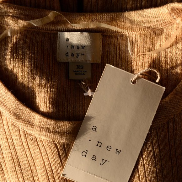 NEW, A New Day, Ribbed Sweater T Beige Tan XS - Picture 10 of 14